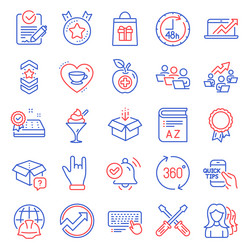 business icons set included icon as global vector