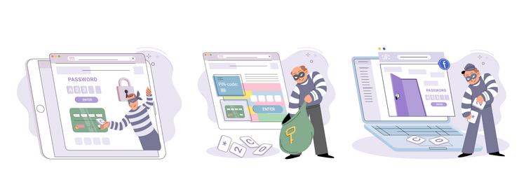 concept of hacker attack fraud investigation vector image