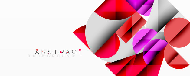 geometric shapes overlap creating vibrant red vector image