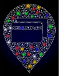 glowing net bank card pointer with colored light vector image