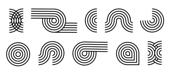 line pattern abstract shapes geometric elements vector image