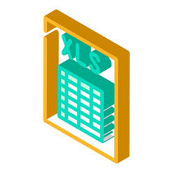 xls file format document isometric icon vector