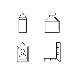 design and studio simple linear icon setsimple vector image