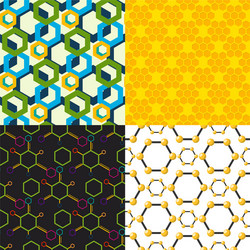 linear hexagon seamless pattern design vector image