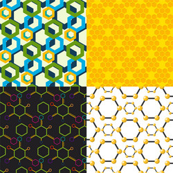 Linear hexagon seamless pattern design vector