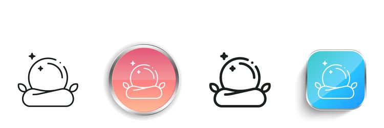 magic ball icon thin linear regular and button vector image