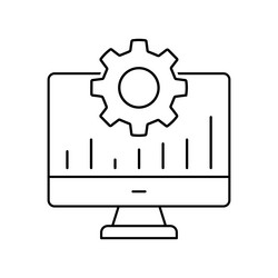 online preference settings line icon computer vector image
