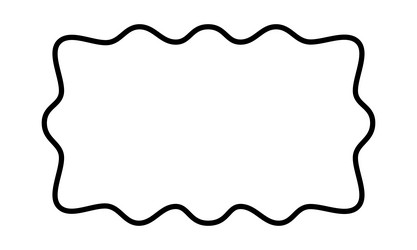 rectangle frame with wavy edges geometric shape vector image