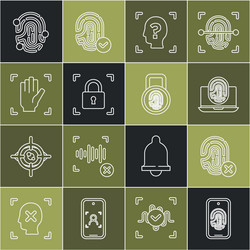 set line mobile with fingerprint scan rejection vector image
