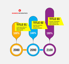 startup infographic template with 3 steps concept vector