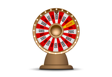 Wheel of fortune 3d object isolated on white vector