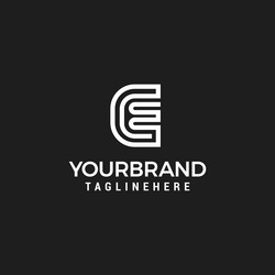 Ce logo monogram with triangle and hexagon modern Vector Image