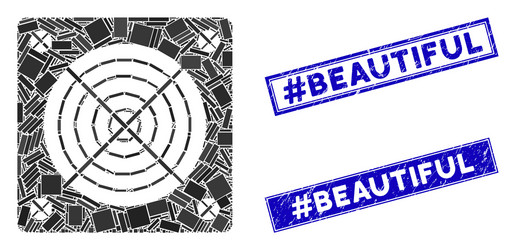 asic miner hardware mosaic and scratched rectangle vector image