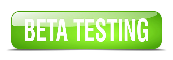 beta testing green square 3d realistic isolated vector image