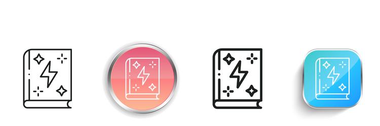 magic book icon thin linear regular and button vector image