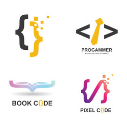 Programming code technology logo vector