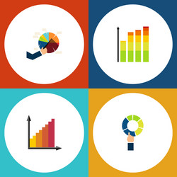 flat icon chart set of segment monitoring pie vector image