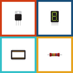 flat icon device set of mainframe display vector image