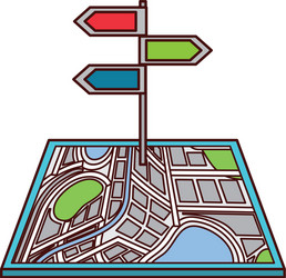 Navigator map with signpost traffic direction vector