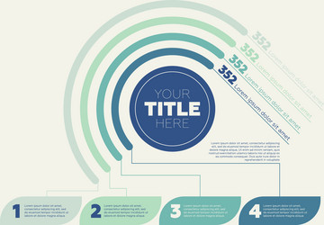 pie chart 4 steps and circle header vector