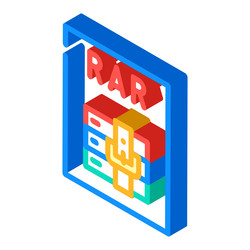 Rar file format document isometric icon vector