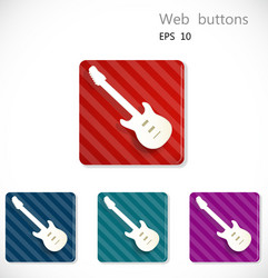 Buttons with icon of guitar vector