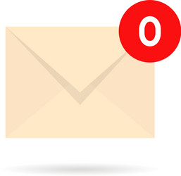 empty inbox with zero mail vector image