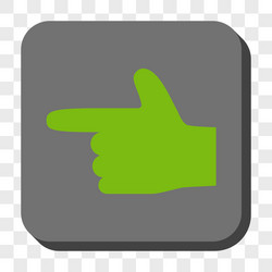 Hand pointer left rounded square button vector