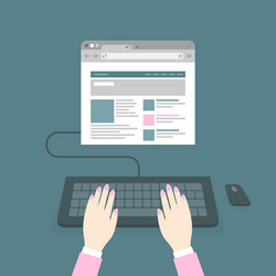 Hands Typing on Keyboard vector
