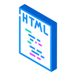 html file format document isometric icon vector image