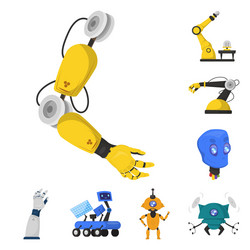 isolated object of robot and factory icon vector image