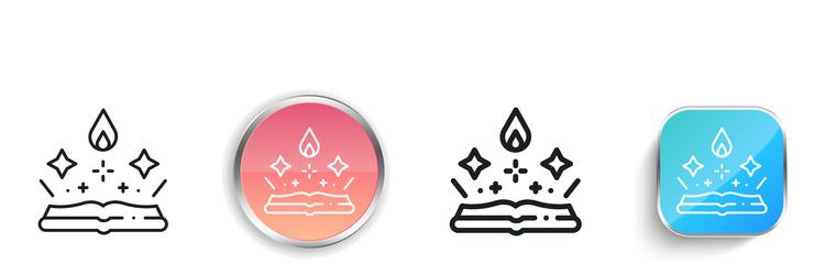 magic book icon thin linear regular and button vector image