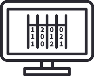 options list on computer line style icon vector image