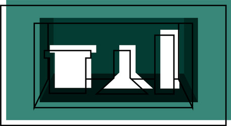 shelf with decorative objects vector image