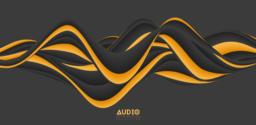 sound wave visualiztion 3d solid waveform voice vector