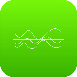 Sound waves icon digital green vector