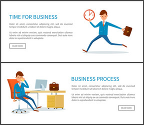 Business process businessman running out of time vector