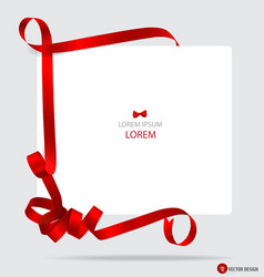 Cards with red gift bows and ribbons vector