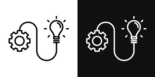 implementation icon set business execute vector image