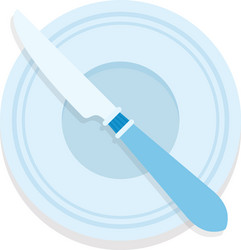 Serving a bread plate with butter knife flat vector