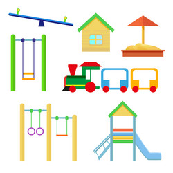 set of objects to be placed on the playground vector image
