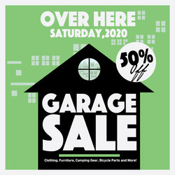 50 percent discount garage sale square banner vector