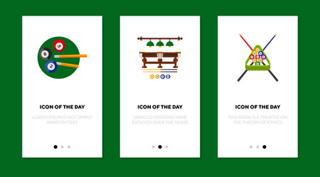 Billiard flat icon set Royalty Free Vector Image