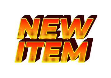 new item text effect in 3d style for print ad vector image