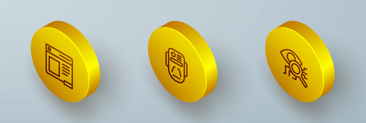 Set isometric line browser window artificial vector