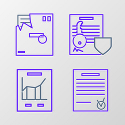 set line confirmed document and check mark vector image