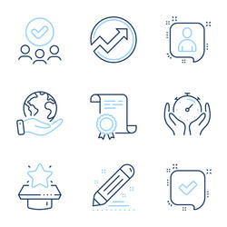 timer confirmed and developers chat icons set vector image