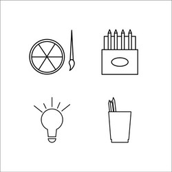design and studio simple linear icon setsimple vector image