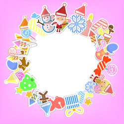 Festive Christmas Card with Santa Vector Image