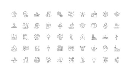 Innovation concept linear icons vector